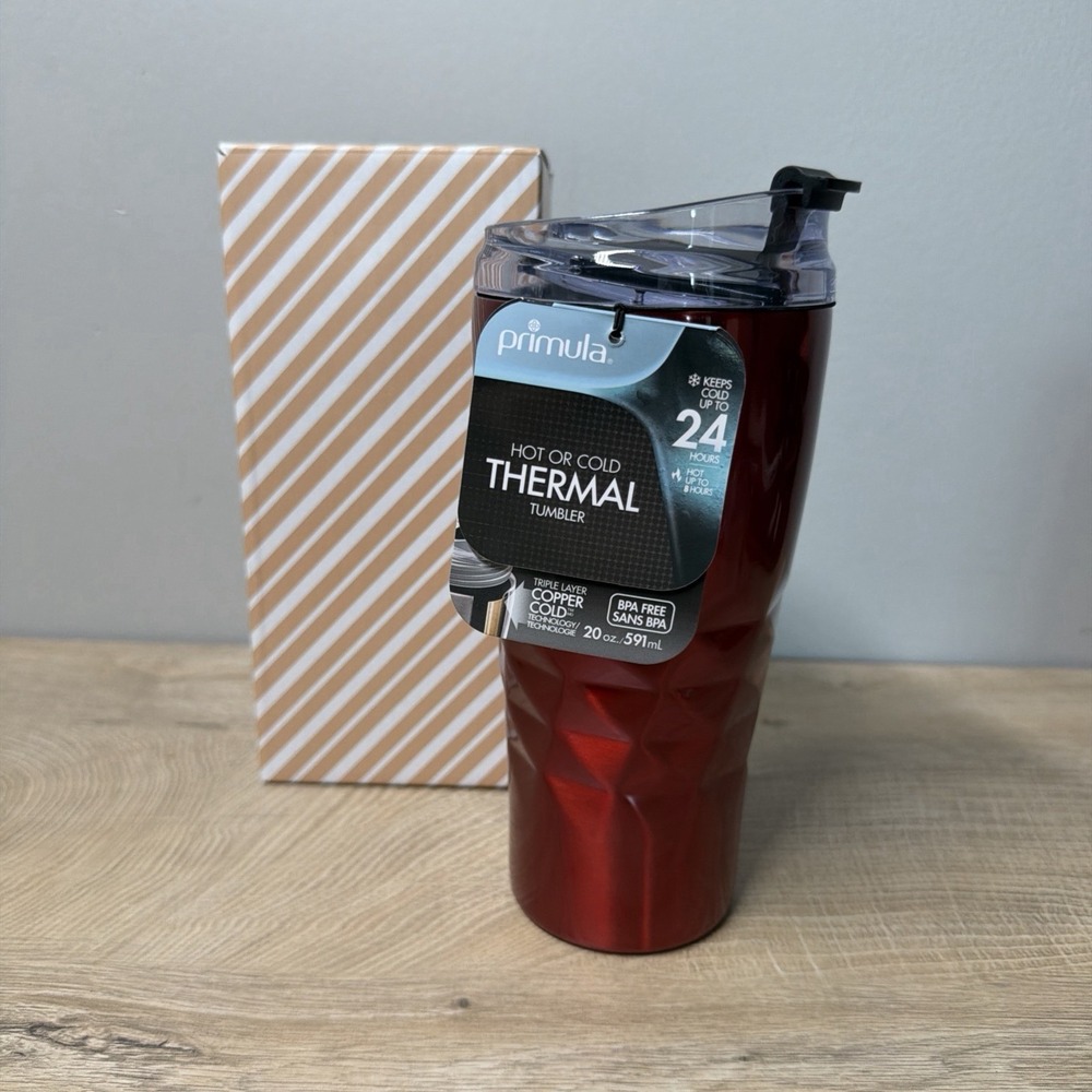Primula Tumbler Triple Layer Insulated BPA Free 20‎ oz Hot or Cold Drink Red
